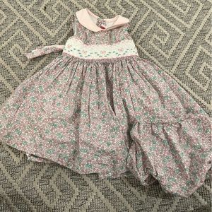 Floral Pink and Green Kids Formal Dress